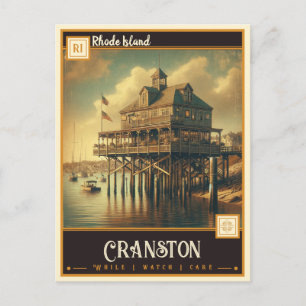Cartão Postal Cranston, Rhode Island Antigo
