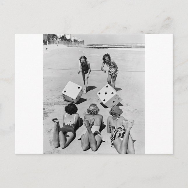 Cartão Postal Craps na areia, 1940 (Frente)