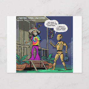 Cartão Postal Crash Test Hippie Engraçado