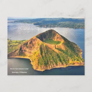 Cartão Postal Cratera do Vulcão Monte Taal, Filipinas -