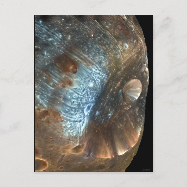 Cartão Postal Cratera Stickney, Phobos (Frente)