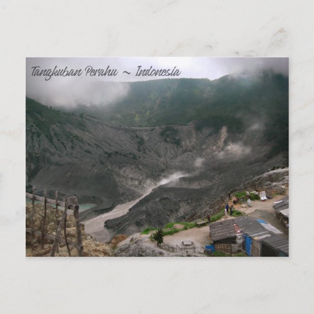 Cartão Postal Cratera vulcânica Indonésia (Frente)