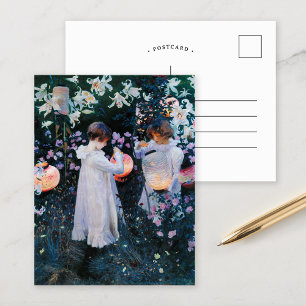 Cartão Postal Cravo, Lírio, Lírio, Rosa   John Singer Sargent