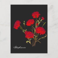 Cravo Vermelho Floral Elegante Personalizável