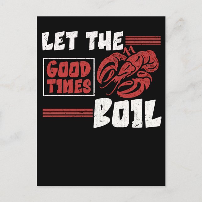 Cartão Postal Crawfish Boil Funny Crayfish Cook Lobsters (Frente)