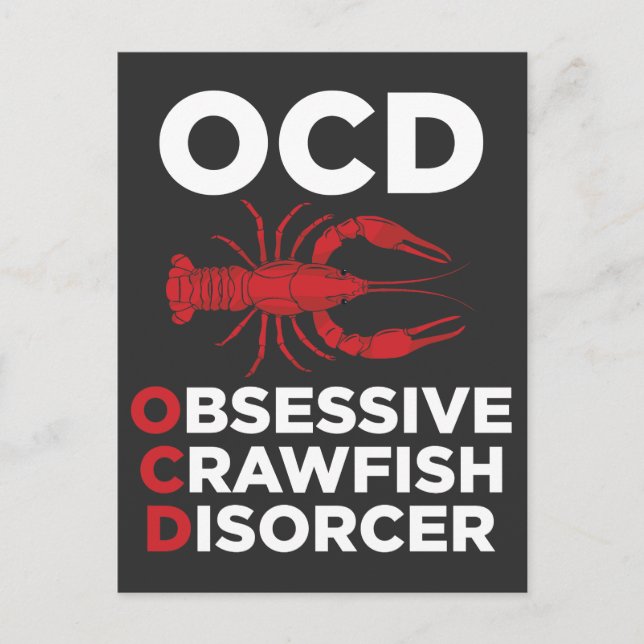 Cartão Postal Crawfish OCD Obsessive Crawfish Disorder Sea Comid (Frente)