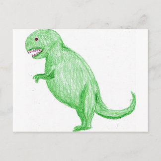 Cartão Postal Crayon Dinosaur