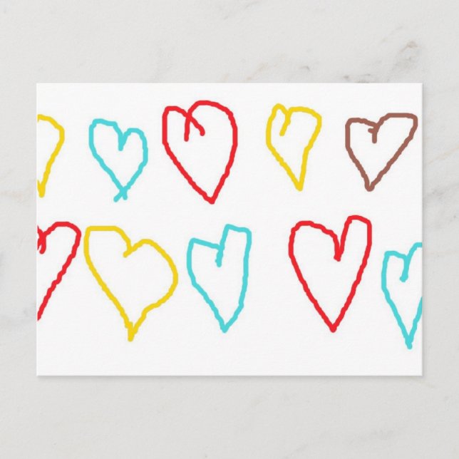 Cartão Postal Crayon Hearts (Frente)