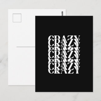 Cartão Postal Crazy Crazy Crazy Repeating Trippy Word Design
