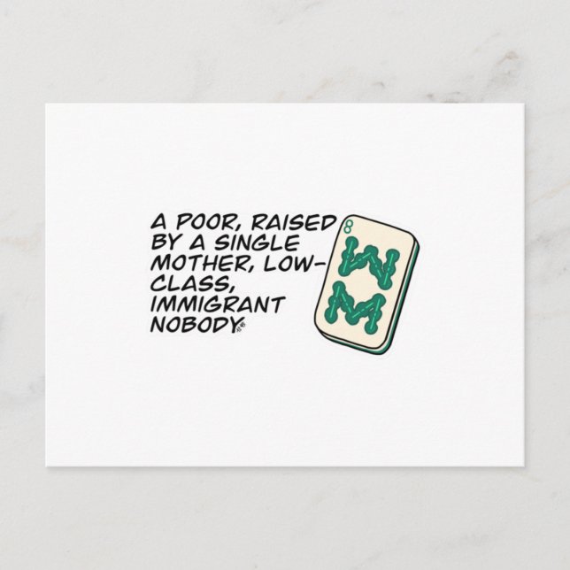 Cartão Postal Crazy Rich Asians Mahjong citou Classic (Frente)