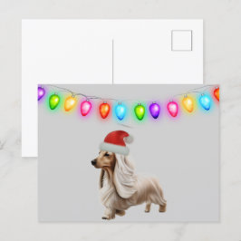 Cartão Postal Cream Christmas Dachshund