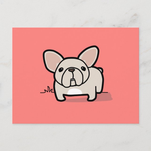Cartão Postal Cream Frenchie (Frente)