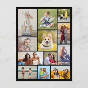 Cartão Postal Create Your Own 12 Photo Collage