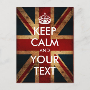 Cartão Postal Create your own Keep Calm & Carry On (Union Jack)