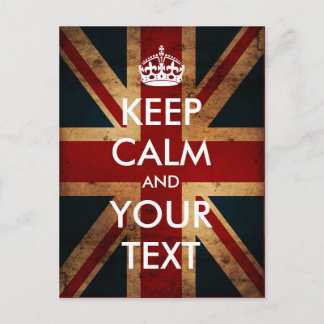 Cartão Postal Create your own Keep Calm & Carry On (Union Jack)
