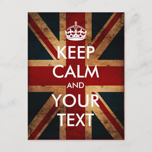 Cartão Postal Create your own Keep Calm & Carry On (Union Jack) (Frente)