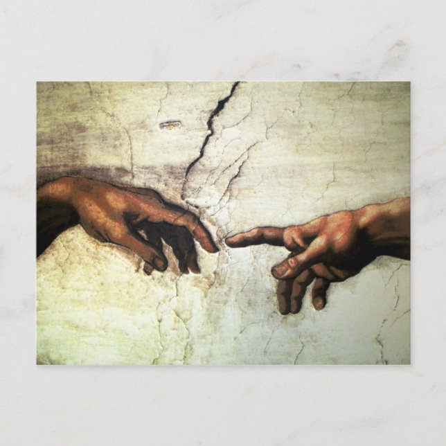 Cartão Postal Creation of Adam - Hands Michelangelo 1475 - 1564 (Frente)