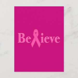 Cartão Postal Credo de Cancer de Fita Rosa