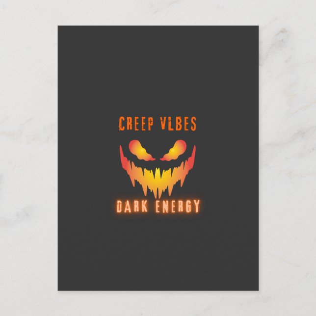 Cartão Postal Creep Vibes Dark Energy _ Trendy Horror Streetwear (Frente)