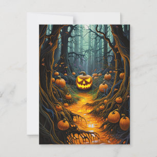 Cartão Postal Creepto Jack o Lanterna Pumpkin Festa de Halloween
