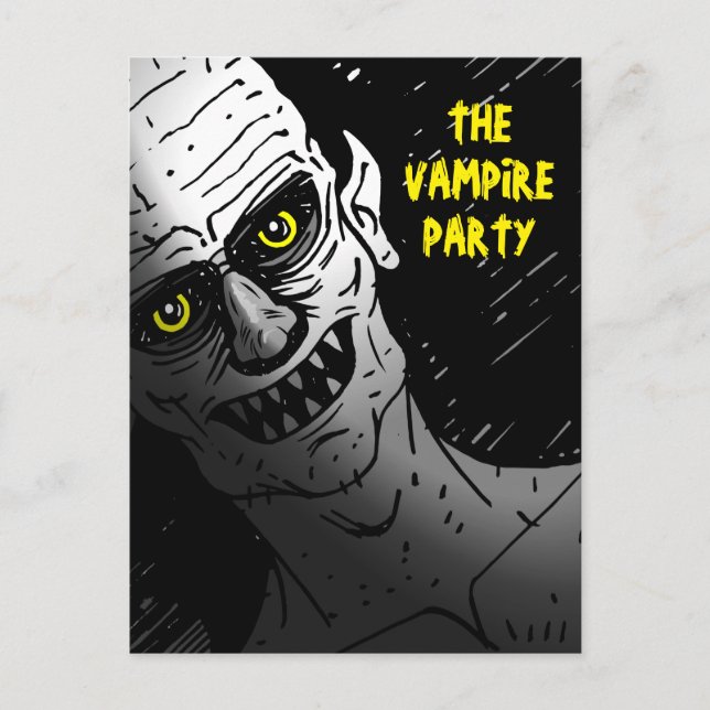 Cartão Postal Creepy Halloween Vampire Party (Frente)