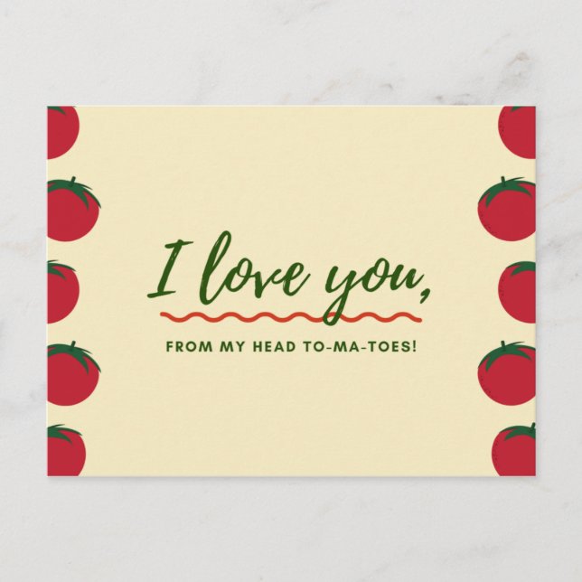 Cartão Postal Creme engraçado e tomate vermelho (Frente)