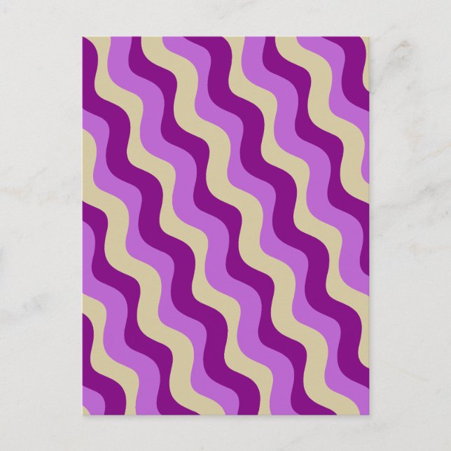Cartão Postal Creme Geométrico Roxo (Frente)