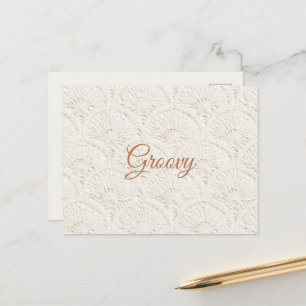 Cartão Postal Creme Marrom Boho Boêmio