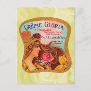 Cartão Postal Creme Vintage Gloria Desaparecendo Creme de Pele