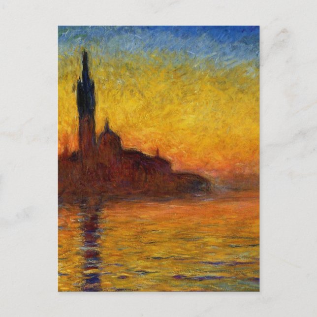 Cartão Postal Crepúsculo de Claude Monet //Veneza (Frente)