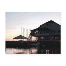 Crepúsculo em frente d'água do lago, Kingston, Ont