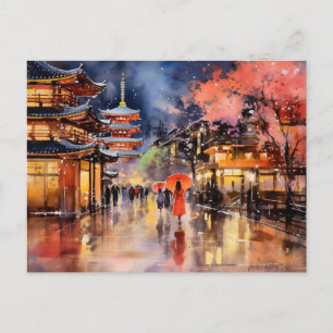Cartão Postal Crepúsculo em Gion - Coleção de Impressões de Arte
