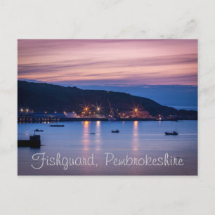 Cartão postal Crepúsculo FishGuard Pembrokeshire W
