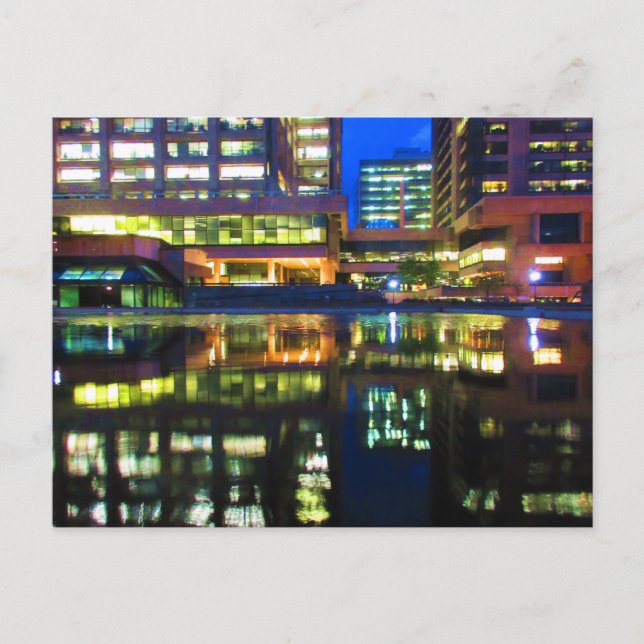 Cartão Postal Crepúsculo Reflexões da Câmara Municipal de Hull Q (Frente)