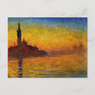 Cartão Postal Crepúsculo, Veneza por Claude Monet