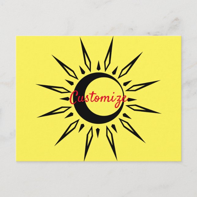 Cartão Postal Crescente da Lua do Sol Brilhante Thunder_Cove (Frente)