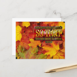 Cartão Postal "Crescer em sonhos" Citação Inspiracional