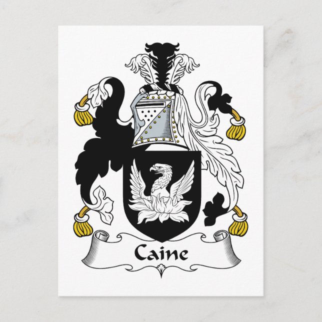 Cartão Postal Crest da Família Caine (Frente)