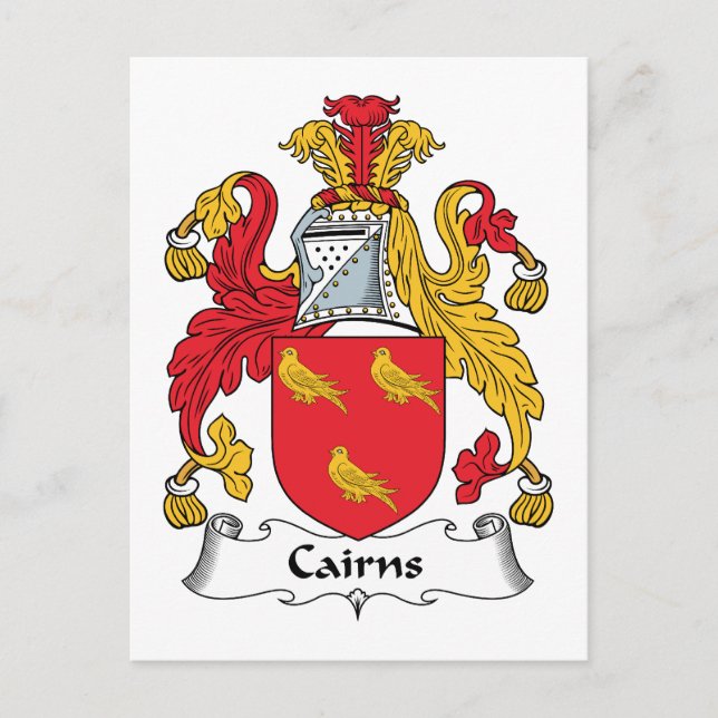 Cartão Postal Crest da Família Cairns (Frente)