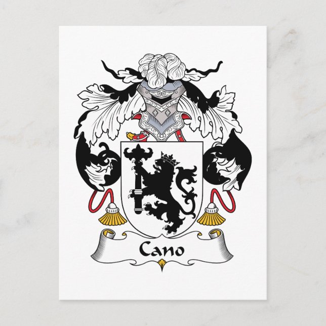 Cartão Postal Crest da Família Cano (Frente)