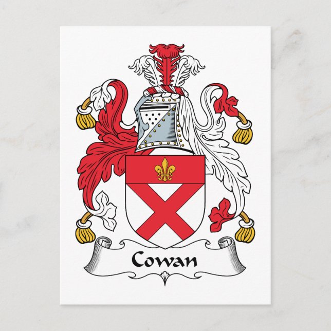 Cartão Postal Crest da Família Cowan (Frente)