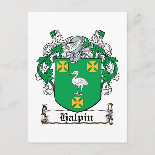 Cartão Postal Crest da família Halpin (Frente)