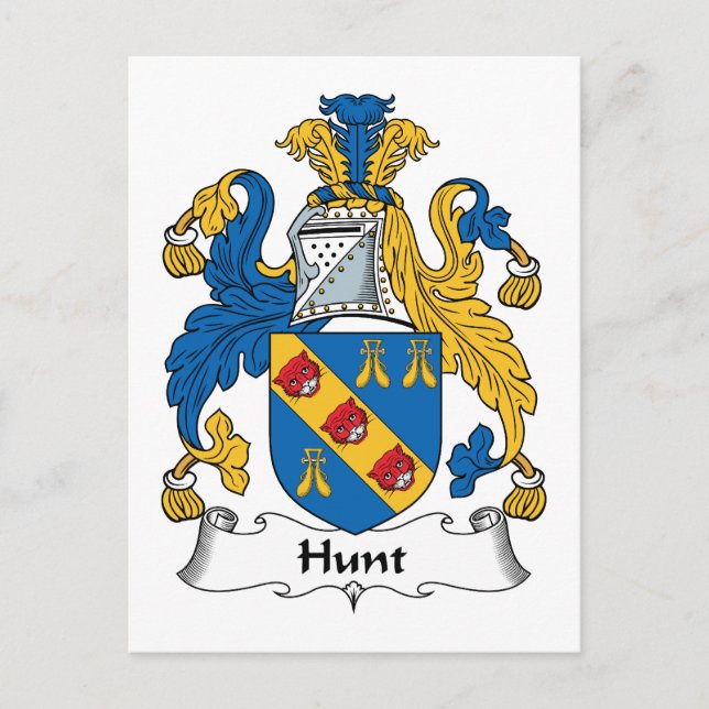 Cartão Postal Crest da Família Hunt (Frente)