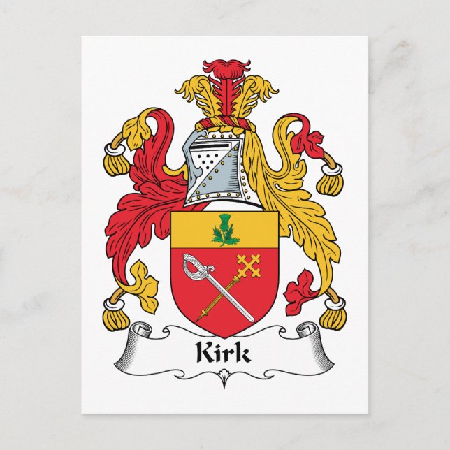 Cartão Postal Crest da Família Kirk (Frente)
