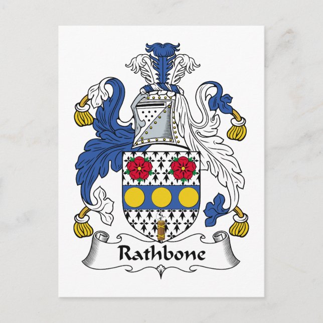 Cartão Postal Crest da Família Rathbone (Frente)