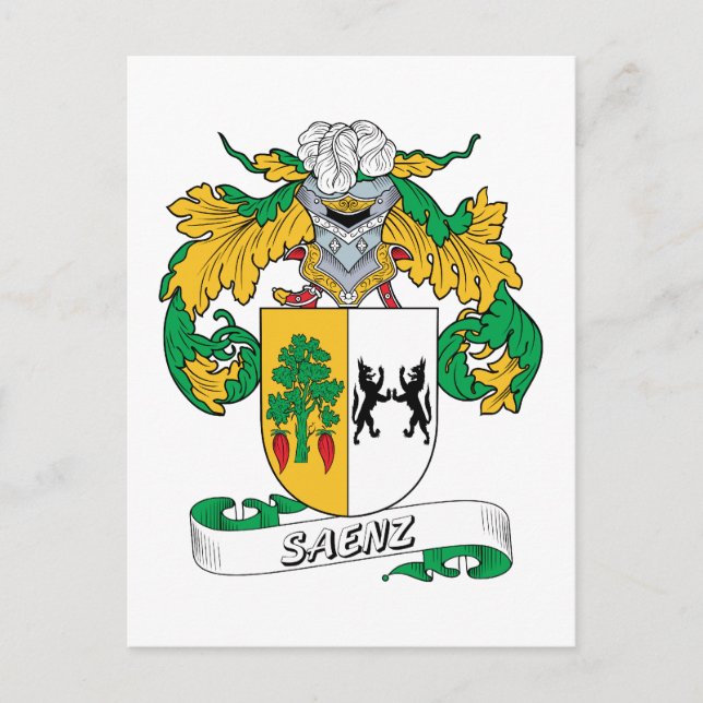 Cartão Postal Crest da Família Saenz (Frente)
