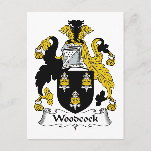 Cartão Postal Crest da Família Woodcock (Frente)