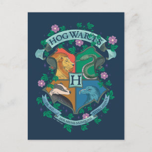 Cartão Postal Crest Floral de HOGWARTS™