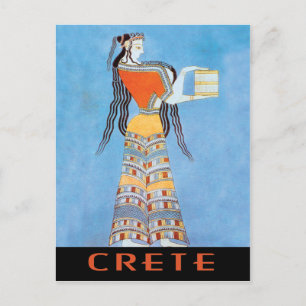 Cartão Postal Creta com Fresco de Mulher Micénica