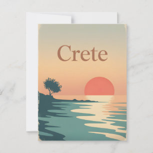 Cartão Postal Creta minimalística de safra